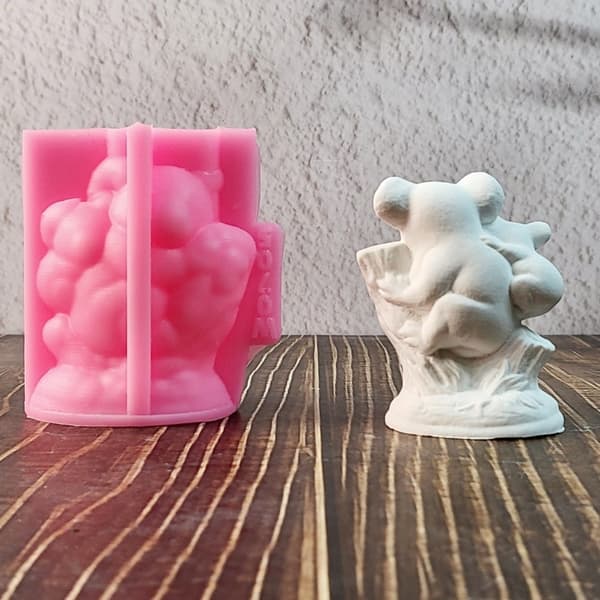 Koala med Baby Form Silikonformar Ornament Gjutformar Gipsformar