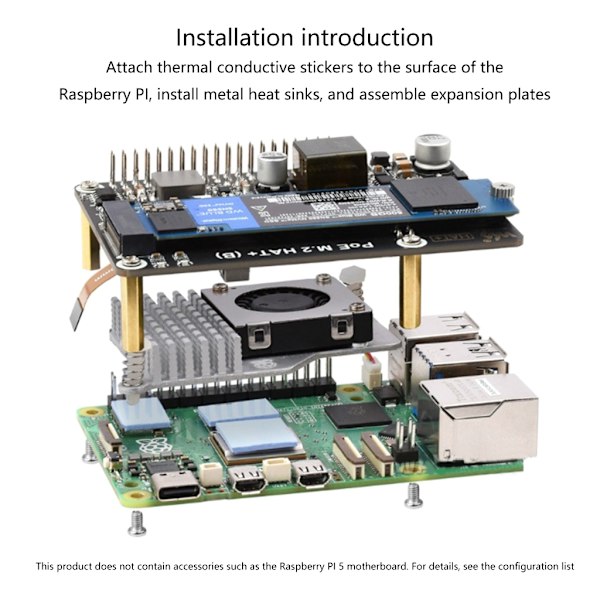 PCIe M.2 Adapter Power over Ethernet til udviklingskort, understøtter NVMe SSD