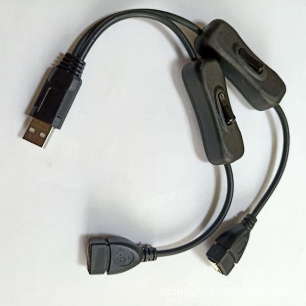 USB A til to USB hun-forlengelseskabel for strøm- og dataoverføring