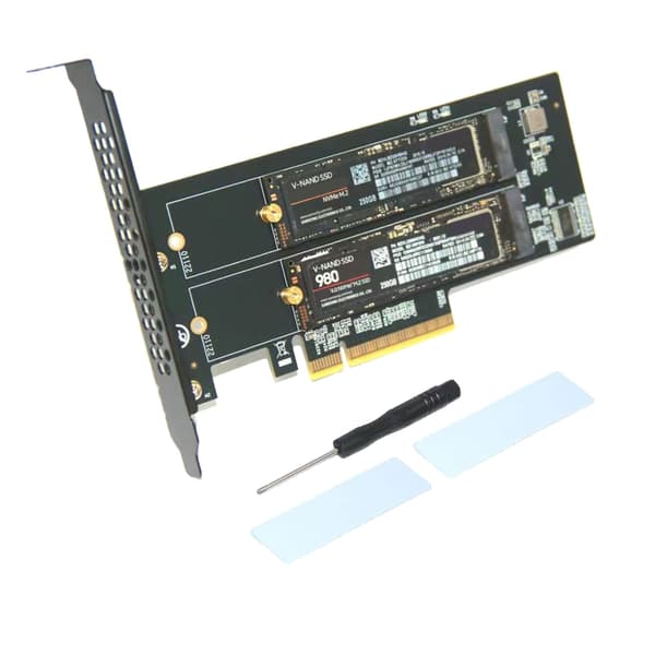 To M.2 NVME M Key til PCIe X8 Adapterkort PCIE Kredsløbs Splitkort