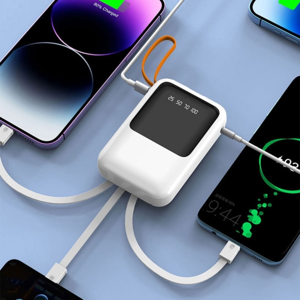 DIY Power Bank Case 3x18650 Batterihållare Box Digital Display Skärm LED Ficklampa Funktion Typ C/Micro Output White