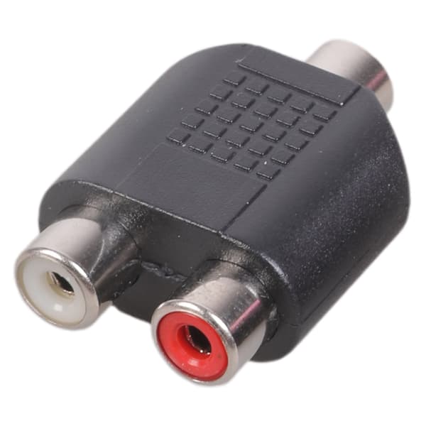 2 stk. 3,5 mm hun til 2 hun dobbeltkanal lyd (2RCA) jack-konverteradapter