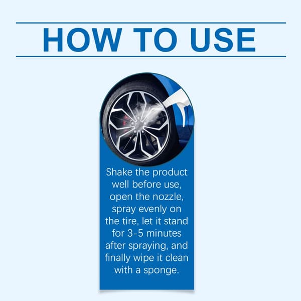Bil Dæk Dækglans Skum 120ml 4 fl oz Hjul- og Dækrens