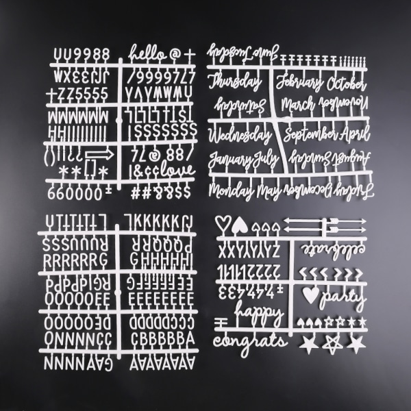 4 stycken tecken för filtbokstavstavlor Alfabet för utbytbara filtbokstavstavlor Milstolpar Semester Hållbar