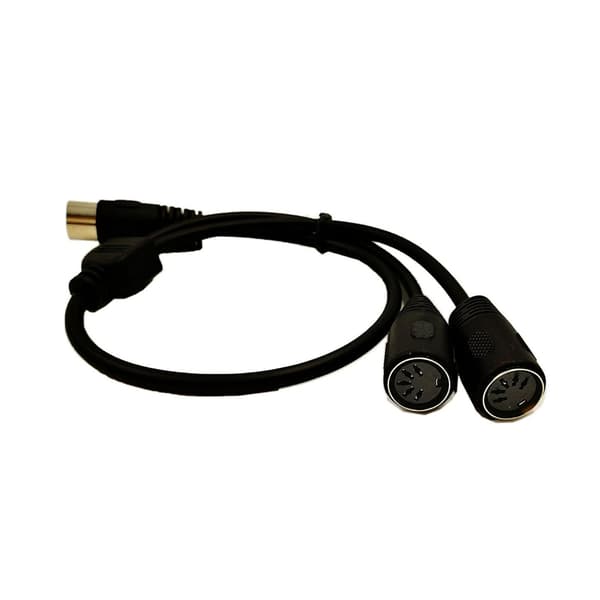 MIDI 5-pin hann til dobbel hunn lydadapterkabel for MIDI-keyboardgitar