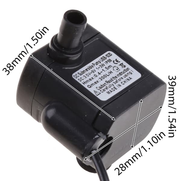 DC3.5V-9V 3W USB Vandpumpe, Stille Mini Springvand Vandpumpe