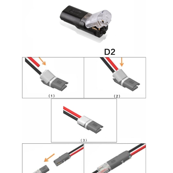 10 st Typ-H 12V trådkabel Pluggkontakt Elektrisk anslutningsterminaler Lödlös pressterminalanslutningsklämma