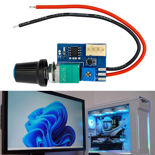 12V 4-pin PWM Køleventilator Kontrollermodul Inkluderer ABS Design