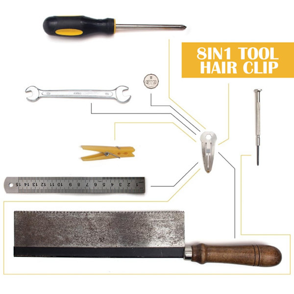 Självförsvarshårklämma för kvinnor Multifunktionell hårspärr Ministift i rostfritt stål självförsvar EDC Survival Tool Black