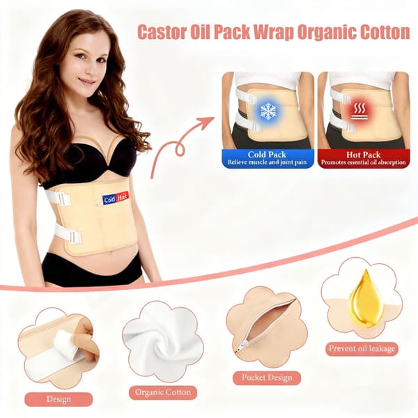 12 st Castor Oil Pack Wrap Full Body Application Fabric för Knän Armbågar