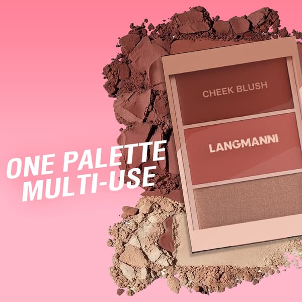 Bærbar Blush Palette Kindben Kontur Blush Highlighting Flush Effekt B