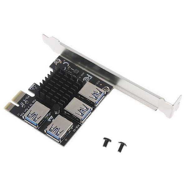 PCIe Konverter PCI för Express Multiplier Riser-kort PCI-E 1 till 4 Extern 16X Slot USB 3.0 Adapterkort för Bitcoin Min