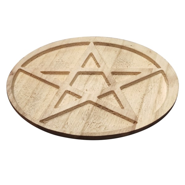 15 cm trä rund altardyna Rituell spådomsunderlägg matta Star Witchcraft Supplies