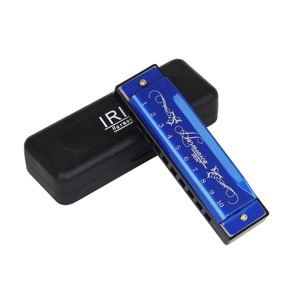 10 hål 20 toner Munspel Key-of-C Professionell Blues Harpor Mun Orgel Munspel Lättspelande musikinstrument Blue