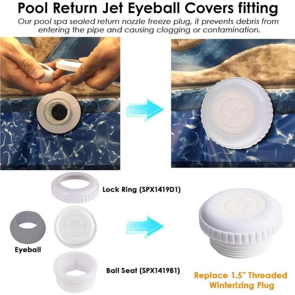 2 stk. Poolforseglingsplugger Plast Pool Jet Dyse Frostvæskehetter for Sp1419d