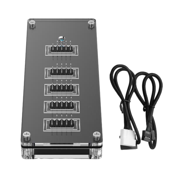 9-pinners USB-header-splitter med SATAs strømkabel, intern USB HUBs-utvidelse