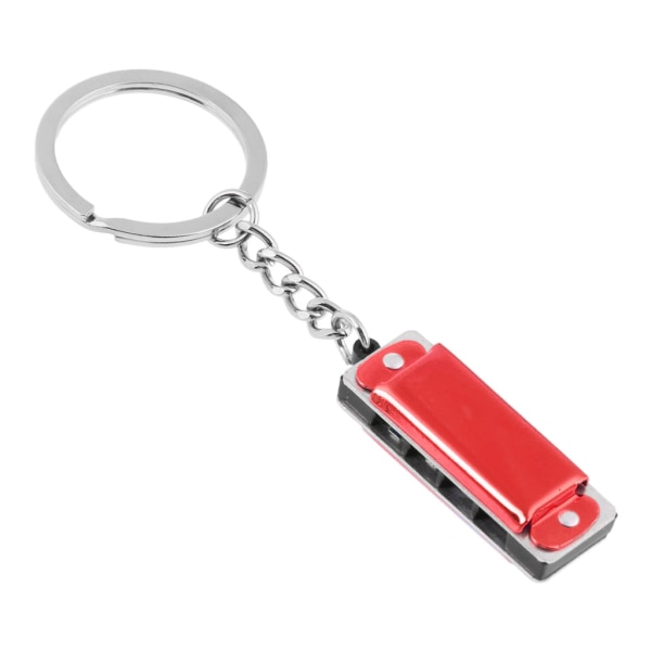 Färgglad munspel Nyckelring Munspel Mini 8 Tone 4 hål för nyckelring för nyckelring 3,6 x 1,2 x 0,8 cm för barnleksak Red