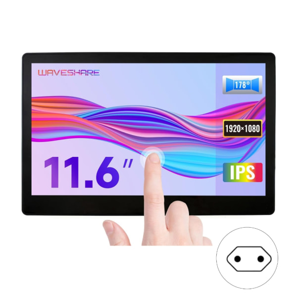 11,6 tommer LCD-skærm Høj Opløsning 1920 x 1080 til RaspberryPi4B Understøtter Flere OS og Touch Display IPS-skærme
