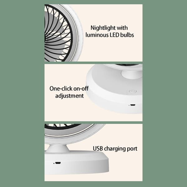 Innovativ plastluftcirkulationsventilator med blødt lys til ethvert arbejdsområde