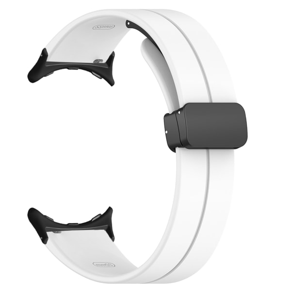 Flexibelt band som är kompatibelt för Pixel Watch 2 Smartwatch Magnetisk silikonarmband med mjukt klockarmband Black