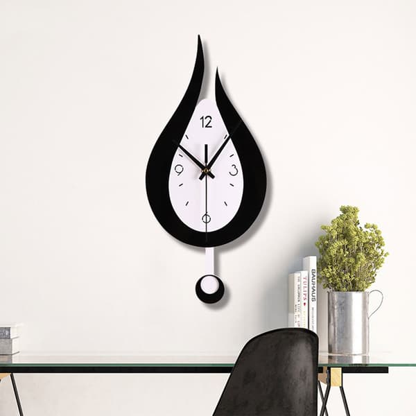 Modern vattendroppande designväggklocka för kreativ akrylpendelklocka Black