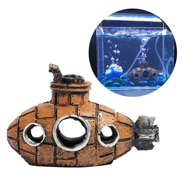 Harts nedsänkbar simuleringshantverk för akvarium DIY-dekor undervattensexpedition dränkbar för reptiler gömställe L