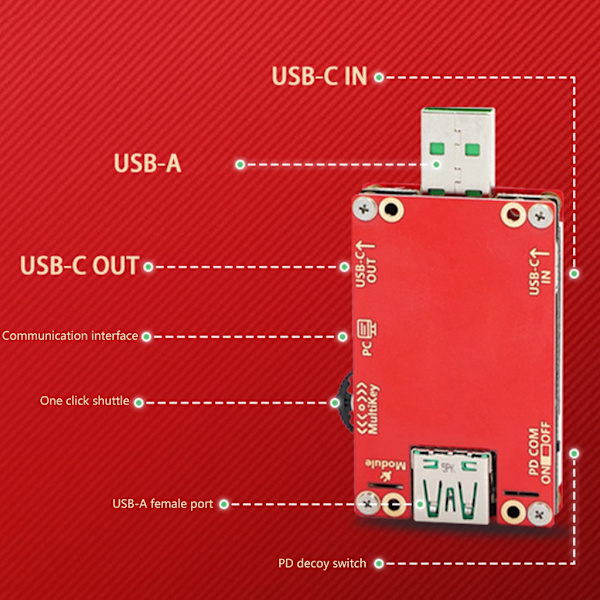 KT002 Bærbar USB3.0 Hurtigladingstester Digital Voltmeter Amperemeter Strøm