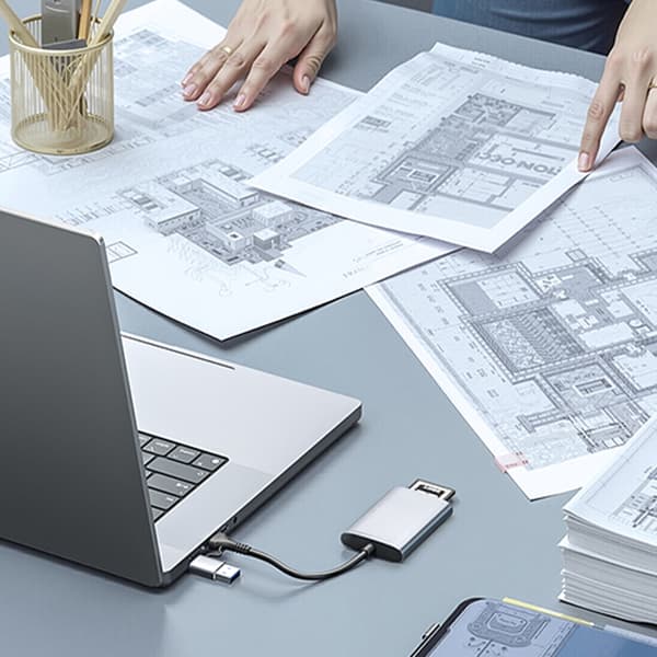 Højeffektive CF-kortlæser USB C-port 10 Gbps transmissionshastighed