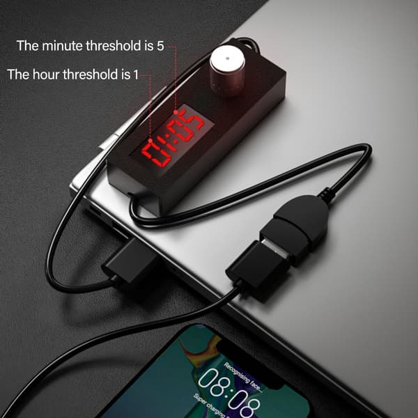 USB Ström Av Timer Kopplingskontrollkabel för Hemelektronik Enkel Installation