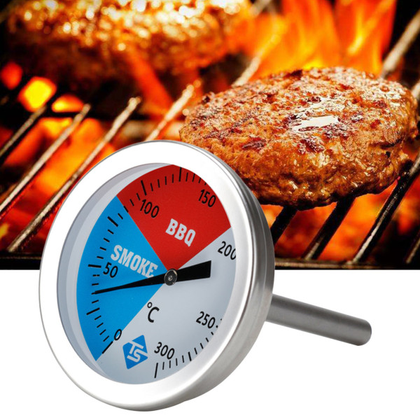 2'' Mattermometer Temperaturmätare Rostfritt stål Vattentät Lättläst Kök Turkiet BBQ Rökugnsbearbetning