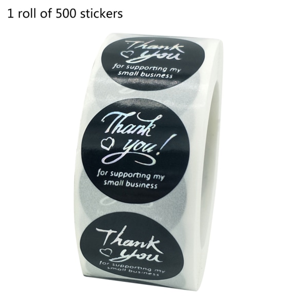 500 st tackklistermärke Guld Silver Folie Seal Etikett för liten butik bröllopspresent null - 5