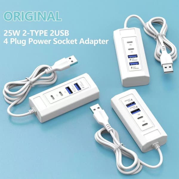 USB - 2xPD ja 2x USB -lataushubi puhelimille, tableteille ja muille