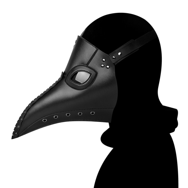 PU Läder Plague Doctor Mask för Halloween Steampunk Bird Masks Long Nose Props