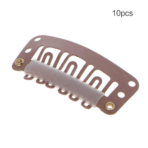 Hot 32mm 10 st Middle U Brown Snap Hårklämma För Peruk Hårförlängning