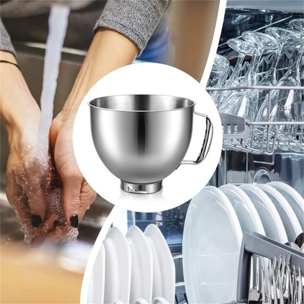 Rostfritt stål skål mixer tillbehör Mixer skål Huvud Stativ Mixer skål Mixer utbyte Diskmaskin Säker för mixer