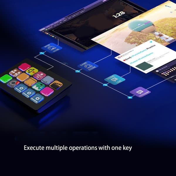LCD Tastatur Dynamiske Ikoner Makro Pad til Multitasking Skabere PC Kompatibel