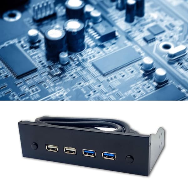 Bærbar 19-pinners / 9-pinners til USB 3.0 USB 2.0 Hub Frontplate 4 Port CD-ROM Rack