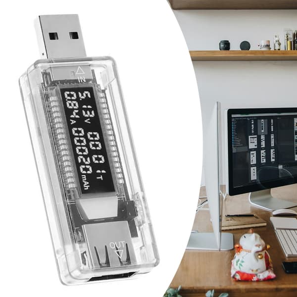 USB Strømtester Analysator Spenninger Amperemeter Måler For Billaderkabel