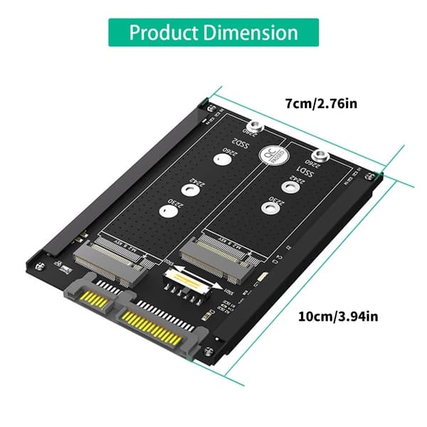 M.2 NGFF SATA3.0 SSD-er til SATA3.0 Adapter Konverteringskort Adapterkort for 2230