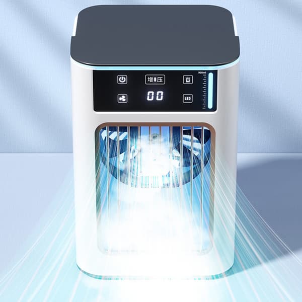 Miniature Desktop Luftfugtende Aircondition Ventilator USB Genopladelig Køleventilator