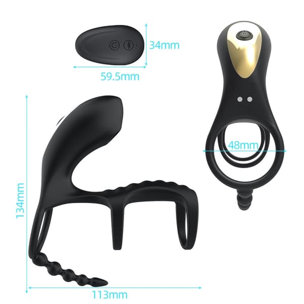 Vibrerende pikringe med klitorisvibrator 10 vibrationstilstande penisringe