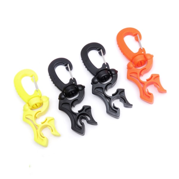 Slanghållare Dykslanghållare Klämma Dubbel BCD Dykslanghållare Plastklämma Snap Hook Spänne för Snorkling Dykning Black 10x10mm