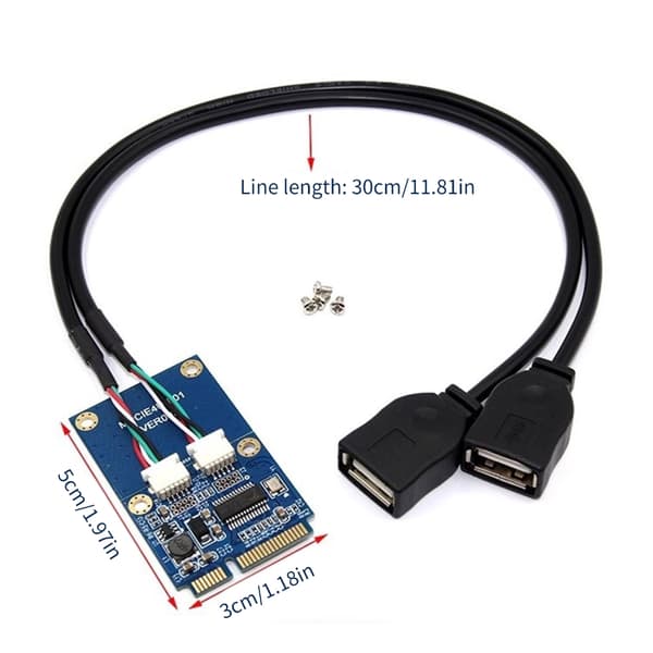 Pieni PCIE - Kaksi USB2.0 -sovitinmuunninta Nopea Laptopsille