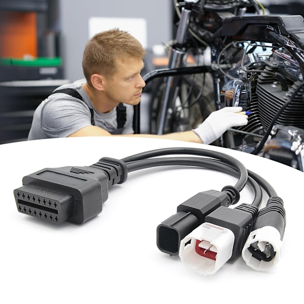 3 in 1 Moottoripyörän Diagnostiikkaliitin Kaapeli 3pin 4pin 6pin OBD2 Kaapelisovitin
