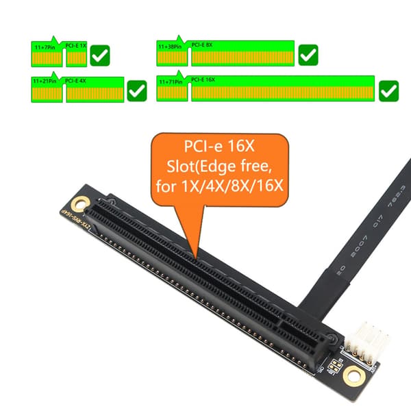 Dobbel Key AE til PCIE 16X Adapterkabel Strømkontakter for PCIE Tester