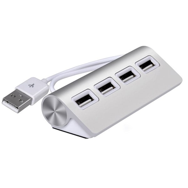 4 Port USB2.0 Hub Splitter Aluminiumlegeringsadapter Power USB 2. Hub för stationär PC med flera enheter