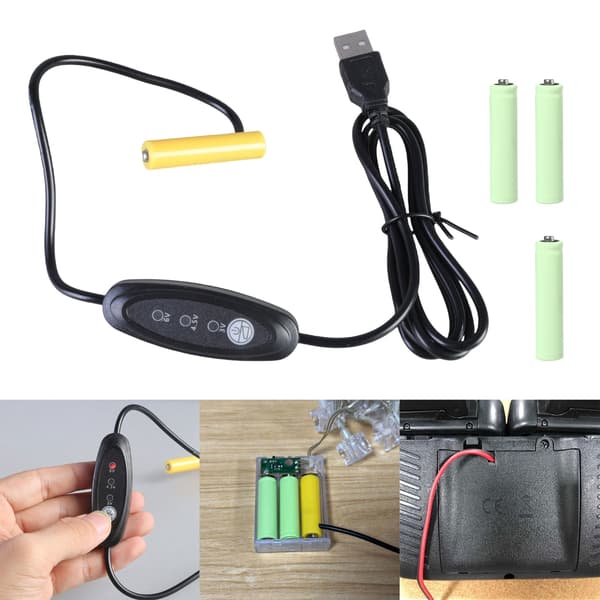 USB 5V Input Batterielimineringskabel Strømledning til Udskiftning af 2 til 4 stk. 3A