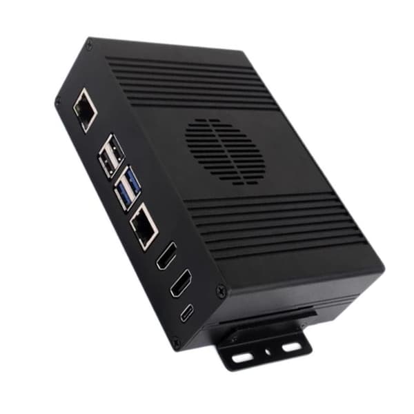Metal Kabinet til RPi 5 Single Board Computer PCIe til Ethernet Adapter Dobbelt