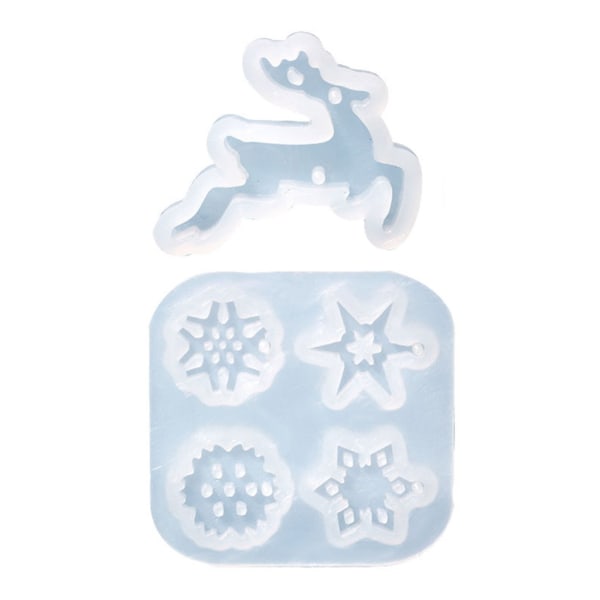 Gör-det-själv-jul molds Snowflake Deer Mould Tillbehör Silikonhängeformar för handtillverkning