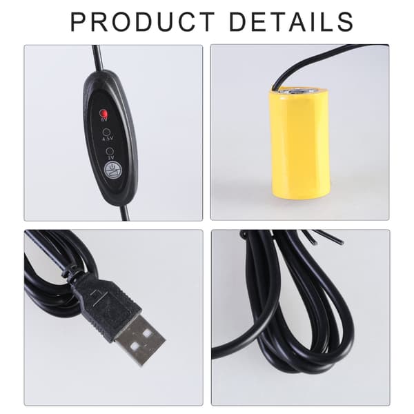 3V 4.5V 6V LR20 D Batterieliminatorer Strømforsyningsadapter USB Strømforsyning